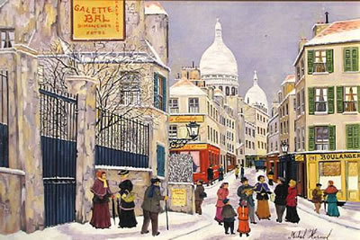 Neige sur la butte Montmartre