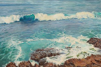 Waves on a rocky coast