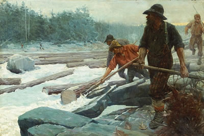 The Spring drive, following the logs down the river