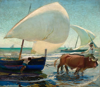 Boats at Valencia by Arthur Grover Rider - Auction record, sale price, and art valuation. Compare with similar artists and explore comparable artworks.