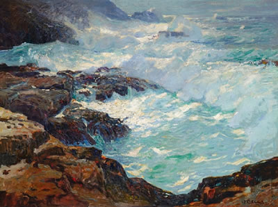 Storm lashed coast