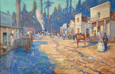 The passing of the Pony Express, Arrival of the first passenger train at Truckee, May 11, 1869