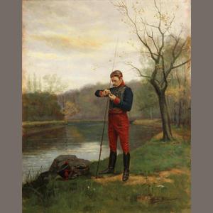 Baiting the hook by Jean Jacques Berne-Bellecour - Auction record, sale price, and art valuation. Compare with similar artists and explore comparable artworks.
