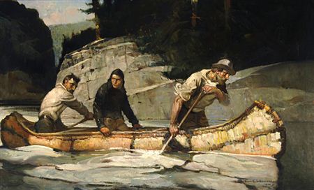As the canoe swept by