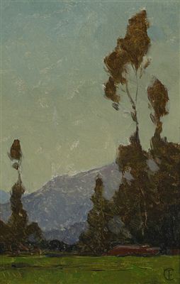 Eucalyptus with mountains beyond by Frank Tolles Chamberlin - Auction record, sale price, and art valuation. Compare with similar artists and explore comparable artworks.