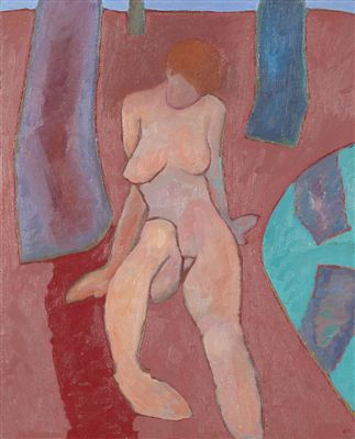 Seated figure and green pond, 1965