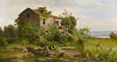 Redwood house near Tomales Bay, 1873