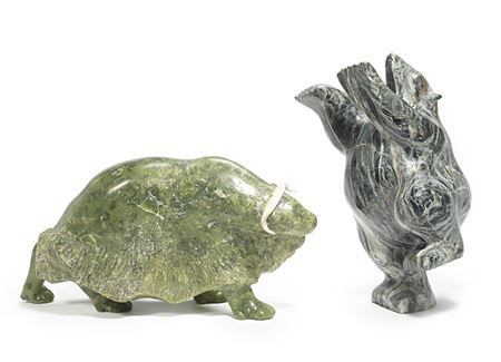 Ox and Bear (2) by Enook Manomie - Auction record, sale price, and art valuation. Compare with similar artists and explore comparable artworks.