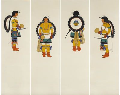 An Indian motif screen, 1936
