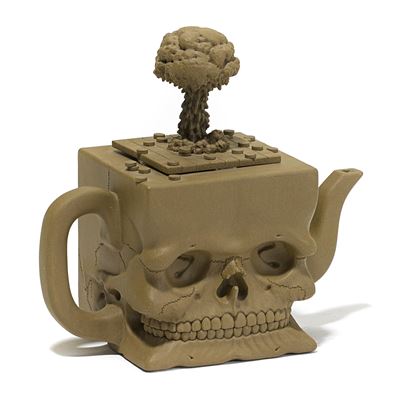 Cube Skull Teapot, Yixing series, 1984
