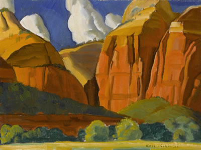 Sample artwork by Ross Dickinson (1903 - 1978), known for landscape, mural, mosaic - View similar artists and auction records