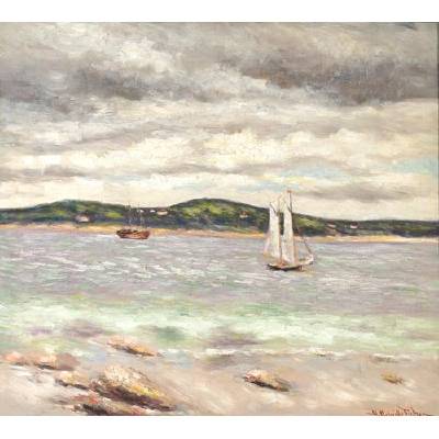 Sailboats in an Inlet