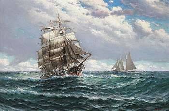 Sample artwork by Theodore Valenkamph (1868 - 1924), known for marine painting, rigged ships, landscapes - View similar artists and auction records