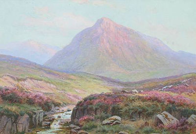 'The Three Sisters, Glen Coe, Argyllshire'; 'Sunset, Glen Coe, Argyllshire' (Pair) by Edgar Longstaffe - Auction record, sale price, and art valuation. Compare with similar artists and explore comparable artworks.