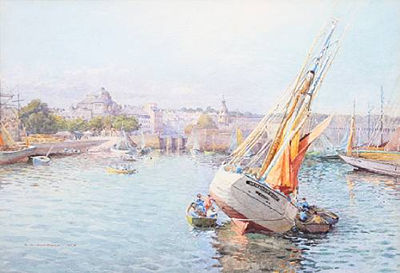 "Concarneau, Brittany: afternoon" by Ernest Albert Chadwick - Auction record, sale price, and art valuation. Compare with similar artists and explore comparable artworks.