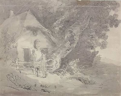 Figures conversing by a rustic cottage by John Thomas Smith - Auction record, sale price, and art valuation. Compare with similar artists and explore comparable artworks.