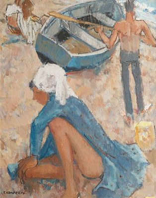 Figures on a beach