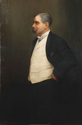 Portrait of Godfrey Clark, three quarters length with ivory waistcoat