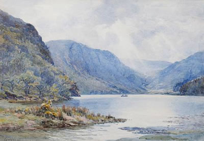 Mountainous lake scene