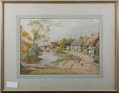 A village lane; Cattle before a mill (a pair)