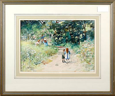 Children on a country lane