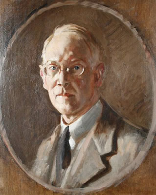 Portrait of William Crampton Gore: Self-portrait reflected in a mirror