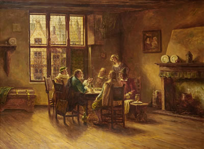 Figures seated around a dining table by Oskar O Urbahn - Auction record, sale price, and art valuation. Compare with similar artists and explore comparable artworks.