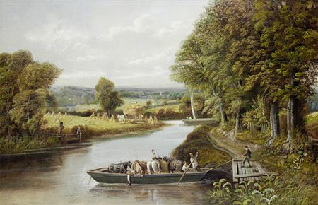 Ferry on the Severn; Crossing the stream, a pair