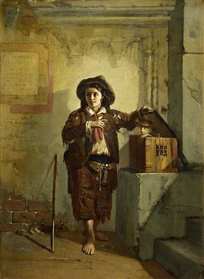 Young boy with a monkey
