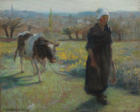 The herdswoman by Emmy Leuze-Hirschfeld - Auction record, sale price, and art valuation. Compare with similar artists and explore comparable artworks.