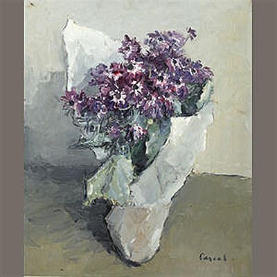 Still life of flowers, a pair