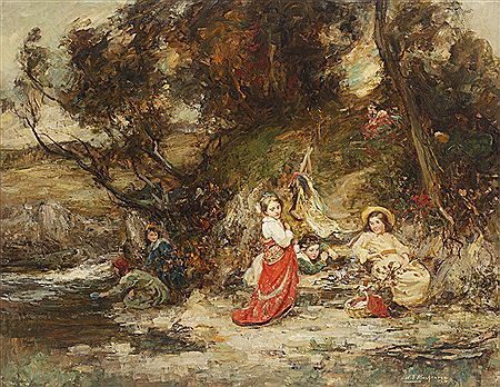 "My Lady's Train" by William Stewart MacGeorge - Auction record, sale price, and art valuation. Compare with similar artists and explore comparable artworks.