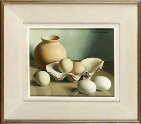 Still life of a vase, oyster shells and eggs by Jacques Blanchard - Auction record, sale price, and art valuation. Compare with similar artists and explore comparable artworks.