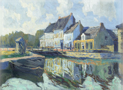 Houses beside a canal