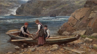 Fiskere på stranden by Jahn Ekenaes - Auction record, sale price, and art valuation. Compare with similar artists and explore comparable artworks.