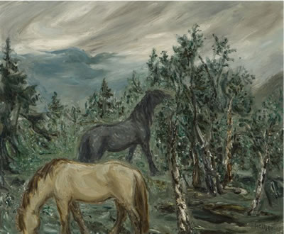 Hester på hei-beite