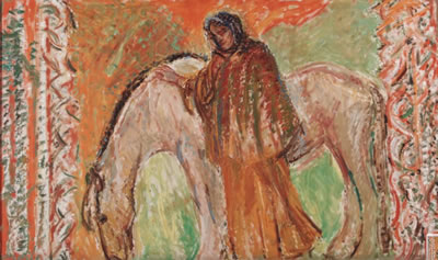 Kvinne med hest, 1956