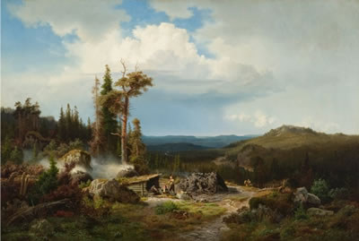 Sample artwork by Erik Bodom (1829 - 1879), known for landscape painting - View similar artists and auction records