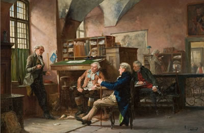 Sample artwork by Vincent Stoltenberg Lerche (1837 - 1892), known for genre painting, magazine illustration, cartoons, caricature drawings - View similar artists and auction records