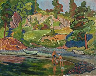 Lek i strandkanten by Axel Revold - Auction record, sale price, and art valuation. Compare with similar artists and explore comparable artworks.