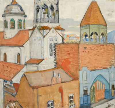 Kirke og hus i Kiev by Julie de Holmberg Krohn - Auction record, sale price, and art valuation. Compare with similar artists and explore comparable artworks.