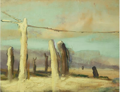 "Lys over tørket landskap"