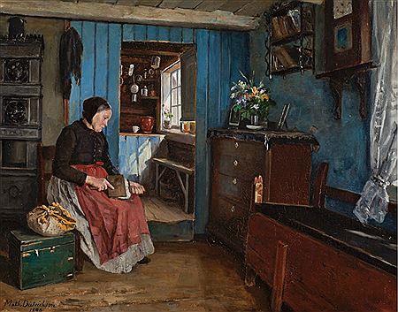 Kvinne som karder, 1890