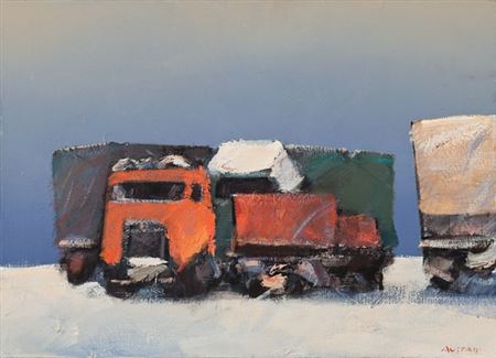 Oppstilte lastebiler by Magne Austad - Auction record, sale price, and art valuation. Compare with similar artists and explore comparable artworks.