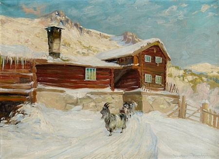 Sample artwork by Gustav Wentzel (1859 - 1927), known for naturalist style interior domestic scenes and rural landscape painting - View similar artists and auction records