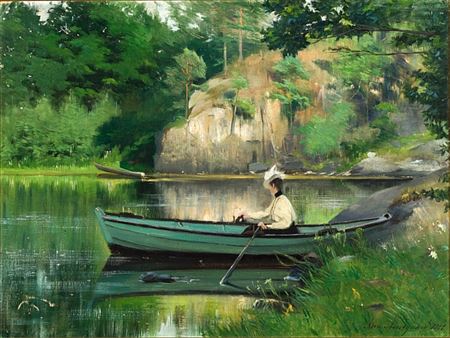 "Kvinne i pram" 1901 by Asta Norregaard - Auction record, sale price, and art valuation. Compare with similar artists and explore comparable artworks.