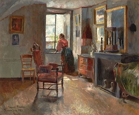 "Pinseaften" 1885 by Harriet Backer - Auction record, sale price, and art valuation. Compare with similar artists and explore comparable artworks.