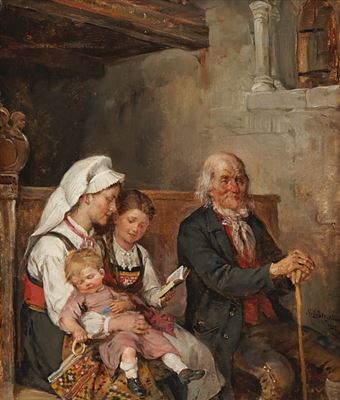 Sample artwork by Nils Bergslien (1853 - 1928), known for painting - View similar artists and auction records