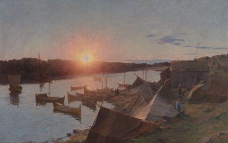 "Midnattsol over Tilrumsmartnan" ca. 1900