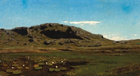 Heilandskap med vannliljer, 1882